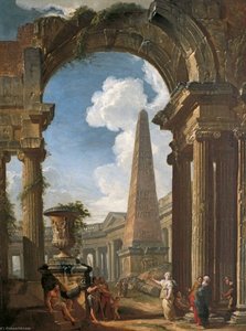 Ruins Of A Temple With A Sibyl — Giovanni Paolo Panini