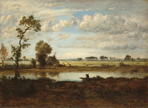 Landscape With Boatman — Théodore Rousseau (pierre Etienne Théodore Rousseau)