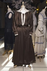 Coffee-colored Thin Silk Satin Dress — James Merritt Ives