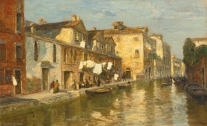 An Afternoon On A Venetian Canal — Guglielmo Ciardi
