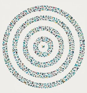 Celestial Swarm In Concentric Cyan: A Meditative Radial Symphony Of Organic Grace — Clément Hardy