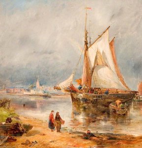 Fishing Boats In An Estuary — William Joseph Julius Caesar Bond