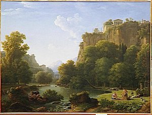 Paysage Historique Psyche Et Le Dieu Pan — Joseph Pierre Xavier Bidauld