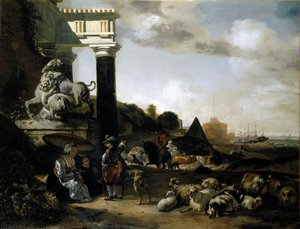 Figures Among Ruins — Jan Baptist Weenix