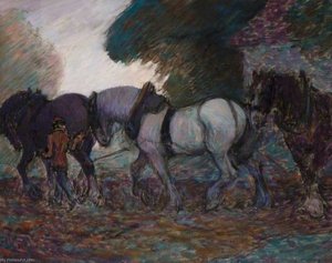 The Ploughing Team, Dawn — Robert Polhill Bevan