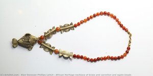 African Heritage Necklace Of Brass And Carnelion And Agate Beads — Alan Donovan Phillips Leitch