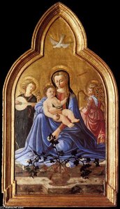 Madonna And Child With Two Angels (madonna Of Humility) — Master Of The Castello Nativity
