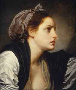 Study Head Of A Woman — Jean-baptiste Greuze