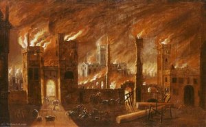 The Great Fire Of London, (1666) — Jan Griffier I