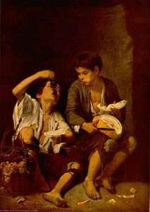 Two Children Eating A Melon And Grapes — Bartolomé Esteban Murillo
