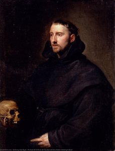 Portrait Of A Monk Of The Benedictine Order, Holding A Skull — Sir Anthony Van Dyck