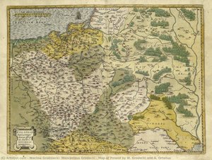 Map Of Poland By W. Grodecki And A. Ortelius — Wacław Grodziecki, Wenceslaus Grodecki