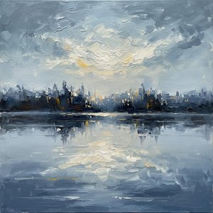 Ephemeral Echoes Of A Silent Skyline In Textured Slate And Gold — Christian Noiret