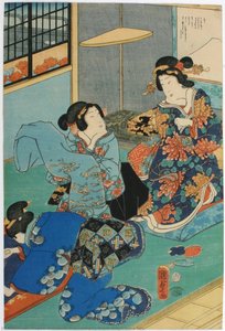 True Feelings In Akashi, Delight Over A Trist — Utagawa Kunisada Ii