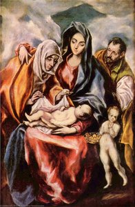 Pyhä Perhe Ja St. Anna Sekä Nuori Johannes Efesos — El Greco