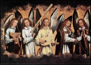 Músicos Ángeles (panel Izquierdo) — Hans Memling