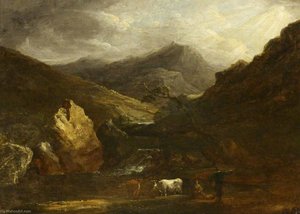 Mountain Landscape With View Of Snowdon — ბენჯამინ ბარკერი Ii