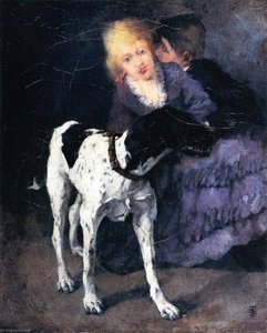Liebespaar Mit Hund — Wilhelm Trübner