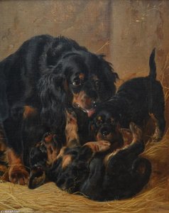A Family Of Gordon Setters — Richard Ansdell