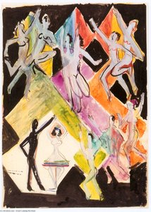 Design For The Wall Painting Colourful Dance — Ernst Ludwig Kirchner