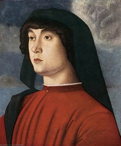 Nuoren Miehen Portraatti Punaiseen — Giovanni Bellini (giambellino)