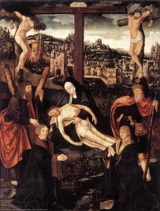 Crucifixion With Donors And Saints — Jakob Kornelisz Van Ostane