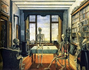 Skeletons In An Office — Paul Delvaux