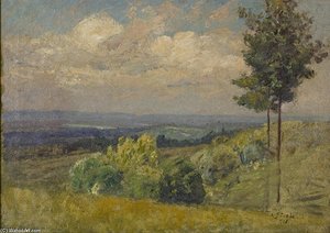 The Distant Hill From A Sunny Knoll — Theodore Clement Steele