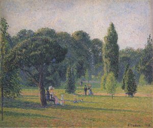 Gardens At Kew, Sunset — Camille Pissarro
