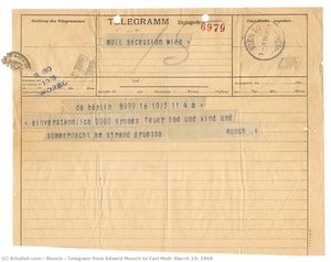 Telegram Fra Edvard Munch Til Carl Moll, 10. Marts 1904 — Edvard Munch