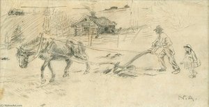 Man Plowing (also Known As Ploughman) — Nicolai Astrup