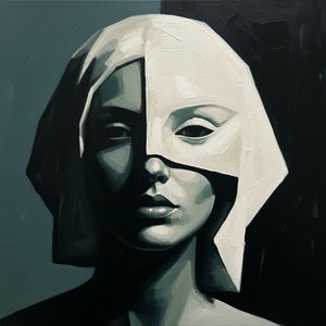 Anima Frammentata Tra Teal E Ombra: Uno Studio Monumentale Unico Sull'identità