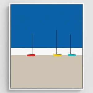 Cerulean Serenity: A Minimalist Study Of Rhythmic Sails And Geometric Horizon — Jean-paul Blanchet