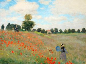 야생 Poppies, 아르жан퇴일 근처 — 클로드 모네