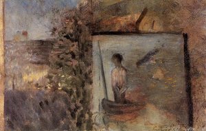 Τοπίο Με Αντίγραφο Του 'ο Φτωχός Ψαράς' — Georges Pierre Seurat