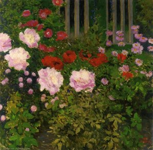 Blooming Flowers With Garden Fence — Koloman Moser