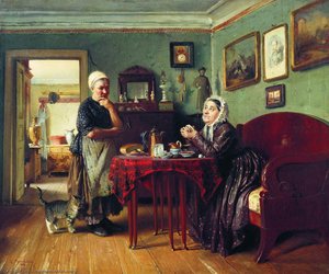 Household Conversation — Konstantin Yegorovich Makovsky