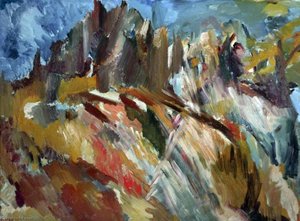 Mont Saint Hilarion Och Ruinerna Av Slottet — David Bomberg