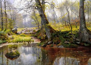A Tranquil Pond — Peder Mørk Mønsted