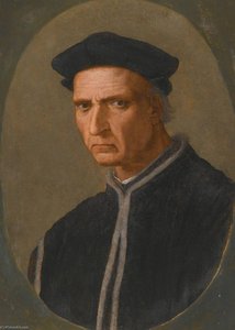 Portrait Of Piero Soderini (1450 1522), Half Length, Wearing A Black Coat And A Black Hat — Michele Di Ridolfo Del Ghirlandaio (michele Tosini)