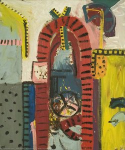 Entrance For A Red Temple No. 4 — Alan Davie