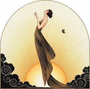 Éclat Solaire Doré Rayonnant À Travers Une Silhouette En Filigrane D'or