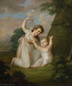 Double Portrait Of Sisters Sophie And Emma Charlotte Constanze Von Wylich-lottum
