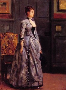Portrait Of A Woman In Blue — Alfred Stevens