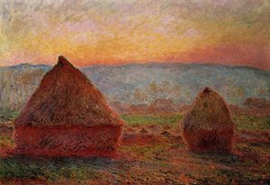 Grainstacks Bei Giverny, Sonnenuntergang — Claude Monet
