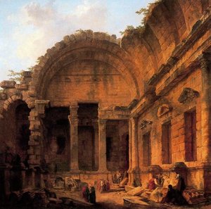Interior Of The Temple Of Diana At Nîmes — Hubert Robert