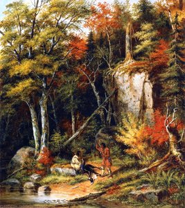 Indian Hunters On The St. Maurice River — Cornelius David Krieghoff