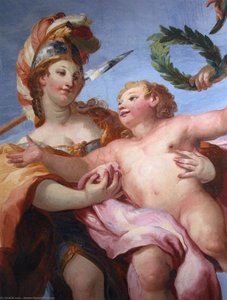 Minerva Bears The Military Genius Off To The Realm Of The Gods (detail) — Johann Michael Rottmayr
