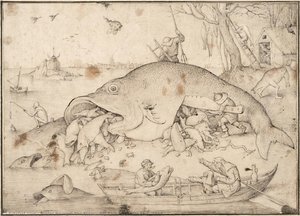 Großer Fisch Isst Kleine Fische — Pieter Bruegel Der Ältere