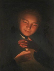 The Artist's Brother James, Holding A Candle — George Romney